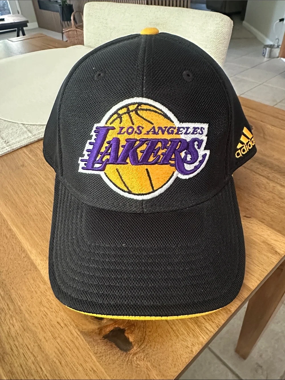 adidas Black Lakers Cap with Purple and Gold Logo